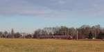 612 055 und 612 0XX fahren am 11.01.2014 mit dem RE 3456 nach Nürnberg Hbf durch die Ortschaft Mosel, nächster Halt ist Zwickau (Sachs) Hbf.