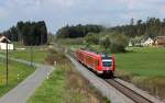 612 132 als RE nach Neustadt an der Waldnaab am 23.4.14 bei Freihung