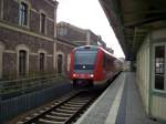 hier ein 612 beim durchfahren des bahnhofs freital - potschappel zu seinem endpunkt wie man im display erkennen kann dresden hauptbahnhof .