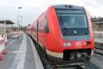 612 602 (mit 612 102) am 29. Januar 2015 im Bahnhof Jena-Göschwitz nach einem Unfall am Vorabend, bei dem ein Baum nahe Stadtroda auf die Schienen gestürzt war.