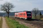 612 652 mit einem RE nach Schwandorf bei Sulzbach Rosenberg, 27.03.2014