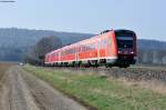 612 153 mit dem RE 3697 von Hof nach Regensburg Hbf, 29.03.2014