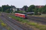 612 168 hat als RE Nürnberg - Cheb (Eger) Einfahrt nach Kirchenlaibach.