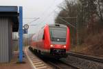 612 598 DB Regio in Michelau/ Oberfranken am 19.12.2015.