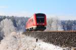 612 665 DB Regio bei Marktleuthen am 25.02.2016.