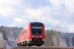 612 160 DB Regio bei Marktleuthen am 25.02.2016.