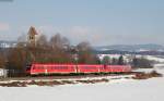 612 143-7 und 612 091-8 als RB 3843/RB 57641 (Ulm Hbf-Wangen(Allgäu)/Oberstdorf) bei Stein 9.3.16