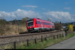 DB 612 589 legt sich bei Lindau-Schönau in die Kurve.