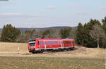 612 069-5 als IRE 3208 (Ulm Hbf-Neustadt(Schwarzw)) bei Bachheim 27.2.17