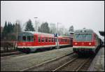 614 025-5 und 634 654-8 treffen sich in Soltau.Aufnahmedatum: ca.
