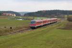 614 036+052 als RB von Markt Erlbach nach Frth (Bay) Hbf am 18.11.2008   zwischen Markt Erlbach und Eschenbach.