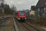 Als RB nach Meinerzhagen kommt der 620 549 in Ründeroth eingefahren am Sonntag den 19.2.2017