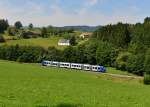 622 418 bei einer Sonderfahrt nach Viechtach am 20.07.2014 bei Osterbrünnl.