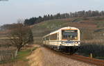 VS 204, VT 128 und VT 129 als SWE74225 (Riegel-Malterd.NE-Breisach) bei Bukrheim 14.3.17