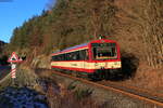 VT 41 der SAB als SAB 88202 (Gammertingen - Ulm Hbf) in Schmiechen 14.1.22