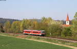 628 563-9 als RB 22372 (Langenau(Württ)-Ehingen(Donau)) bei Allmendingen 21.4.17