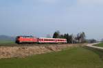 218 234 mit einem 628'er bei Sellthren (Gnzach) (05.04.2007)