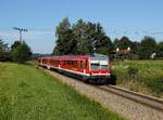 Der 628 571 und die 628 618 als RB am 29.07.2017 unterwegs bei Dorfen.