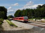 Der 628 558 und eine Weiterer als RB nach Salzburg am 15.09.2017 bei der Einfahrt in Tüßling.