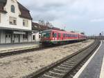 628 549 am 27.03.2018 als Rb nach Munderkingen bei der Einfahrt in Ulm - Söflingen.