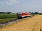 Der 628 629 mit einem REX nach Braunau am 08.06.2018 unterwegs bei Oberseibersdorf.