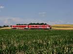 Der 628 626 mit einem REX nach Freilassing am 08.06.2018 unterwegs bei St.