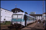 628520 steht hier am 9.8.1998 am Kopfgleis des Bahnhof Nordhausen.