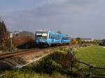 Der 628 424 als RB nach Mühldorf am 26.10.2018 unterwegs bei Pfarrkirchen.