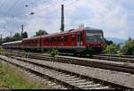 628 905 der DB ZugBus Regionalverkehr Alb-Bodensee GmbH (RAB) (DB Regio Baden-Württemberg) als RB 22718 nach Friedrichshafen Hafen befährt den Bahndamm ihres Startbahnhofs Lindau Hbf.