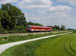 Der 628 646 als RB nach Rosenheim am 24.05.2019 unterwegs bei Huldsessen.