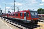 628 902-8 wird am 01.06.2019 als RE22553 nach Biberach(Riß) im Ulmer Hauptbahnhof bereitgestellt. 