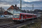 Seit Fahrplanwechsel ist die RB Ulm Hbf - Biberach(Riß) Süd Mo-Fr wieder fest in Hand von VT 628!    Am 08.01.20 verlässt 628 542 Biberach(Riß) als RB nach Biberach(Riß)