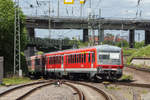 628 207 mit 634 waren am 30.04.18 auf dem Weg nach Ludwigshafen BASF, hier bei der ausfahrt aus Ludwigshafen(Rh) Hbf