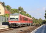 Am 20.09.2018 erreicht 628 533 als RE  Hohenloheexpress  Crailsheim-Heilbronn den Haltepunkt Neuenstein.