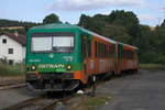 TW 628 239-5 in Plasy, Abfahrbereit nach Most, Bahnhof Plasy.