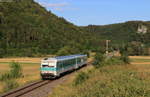 628 673-5/628 486-2 als RE 22324 (Ulm Hbf-Donaueschingen) bei Fridingen 29.7.20