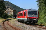 629 004-2 und 629 002-6 als RE 22347 (Donaueschingen-Ulm Hbf) in Fridingen 8.8.20