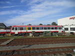 Ohne Anhang stand,am 21.September 2020,vor dem NEG Lokschuppen in Niebüll der 628 071.