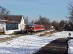 Der 628 568 als RB 46 nach Mühldorf am 22.01.2021 unterwegs bei Postmünster.