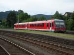 Br 628/928 552 fhrt in den Bahnhof Bad Harzburg ein (2.8.2007)