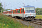 Sylt Shuttle plus 628/928 521 am 21.08.2021 nördlich von Salzderhelden am BÜ 75,1 auf dem Weg nach Heide/ Holstein