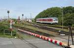 628 512 rangiert am 09.06.2022 im Gleisvorfeld des Bahnhofs Westerland