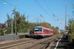 628 344-4 hlt um die Mittagszeit des 14.10.07 am HP Hofen(b Aalen) mit Fahrtziel Ulm HBF.