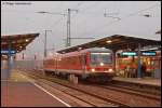 628 335-2 am Morgen des 13.10.07 als RE 22510 von Ulm HBF nach Crailsheim kurz vor der Abfahrt auf Gleis 3 des Aalener Bahnhofs.