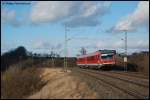 628 340-1 ist am 02.02.08 unterwegs als RE 22528 von Ulm Hbf nach Crailsheim, aufgenommen an der Remsbahn (KBS 786) bei Goldshfe.