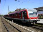 Voraus des TZ die BR 628 663-7 beim Halt in Schwerte Bahnhof,zur Weiterfahrt nach Hagen Hbf.(04.05.2008)