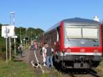 Regionalbahn-Flair mit 928 685 als RB 21826 Lneburg - Lbeck - Kiel am Bahnhof Lauenburg (Elbe); 30.08.2008  