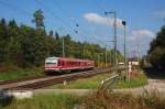 928 333 ist zur Vormittagszeit des 27.09.08 unterwegs als RE 22527 von Ellwangen nach Ulm Hbf, aufgenommen bei der Ausfahrt Goldshfe.