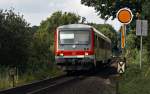 628 207 als RB nach Lbeck Hbf am 11.08.2009 bei Neustadt (Holstein).