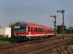 Der 628 626 als RB nach Mhldorf am 25.08.2009 bei der Ausfahrt aus Tling.